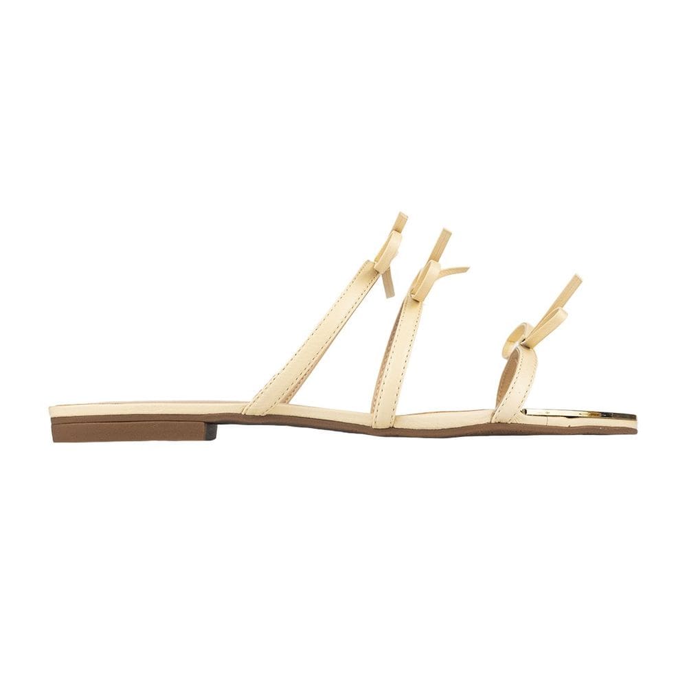 Sandália Rasteira Luz da Lua Tiras Marfim