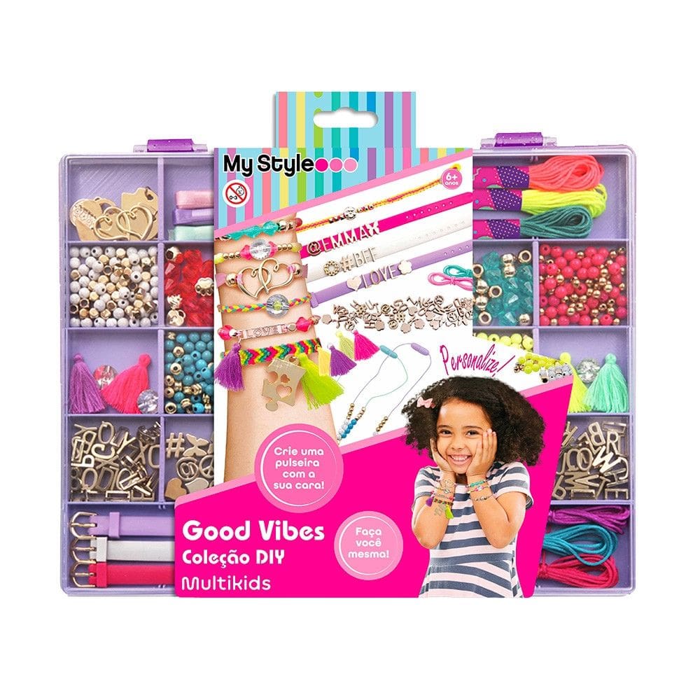 Kit Pulseiras Infantil My Style Good Vibes Coleção DIY Multikids - BR2108