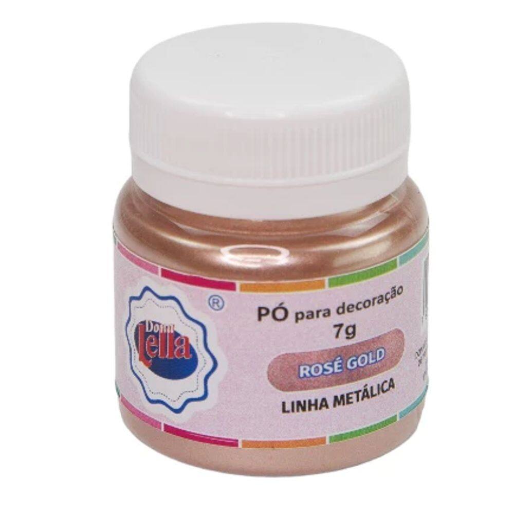 Pó Para Decoração Rose Gold Metálico 7g Donna Lella