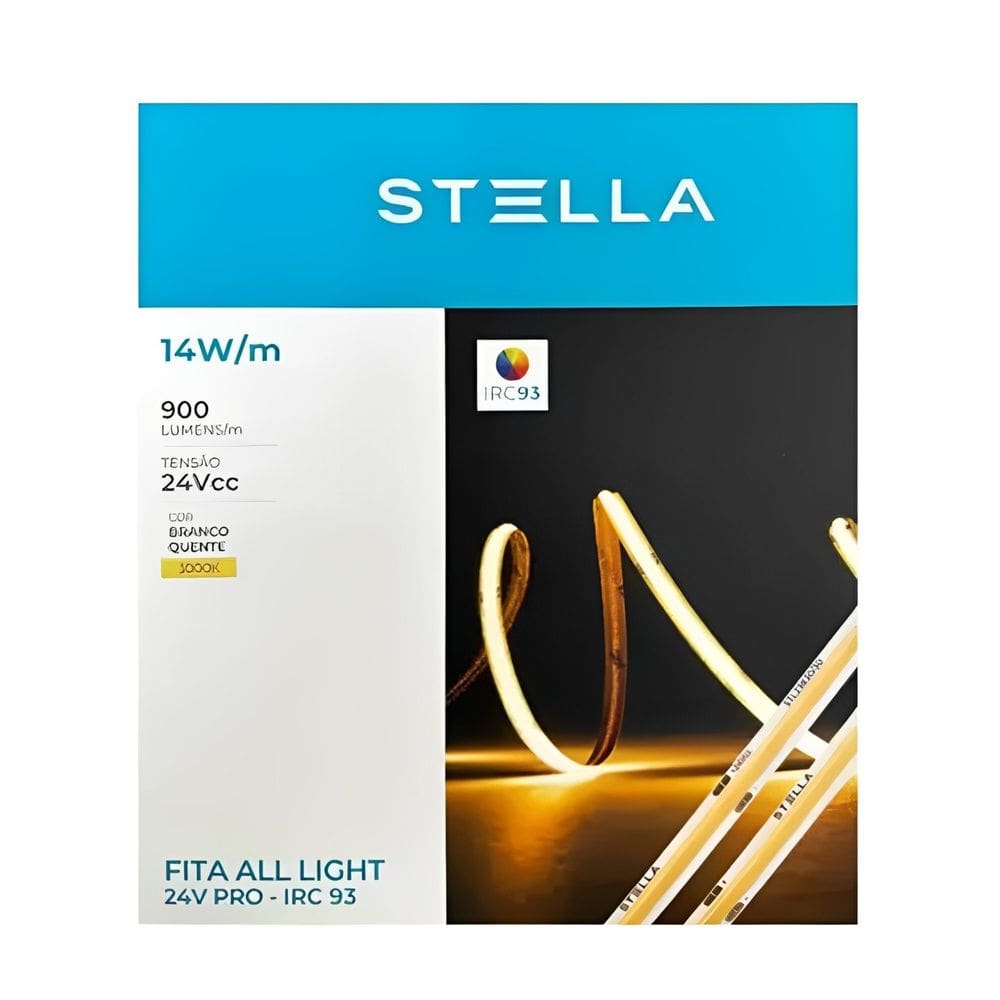 Fita LED All Light 24V 14W/M 320L/M COB 900LM 3000K Quente IP20 1M Stella