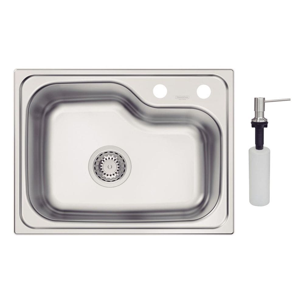 Cuba Tramontina Morgana Compact 48 FX Undermount em Aço Inox + Dosador de Sabão