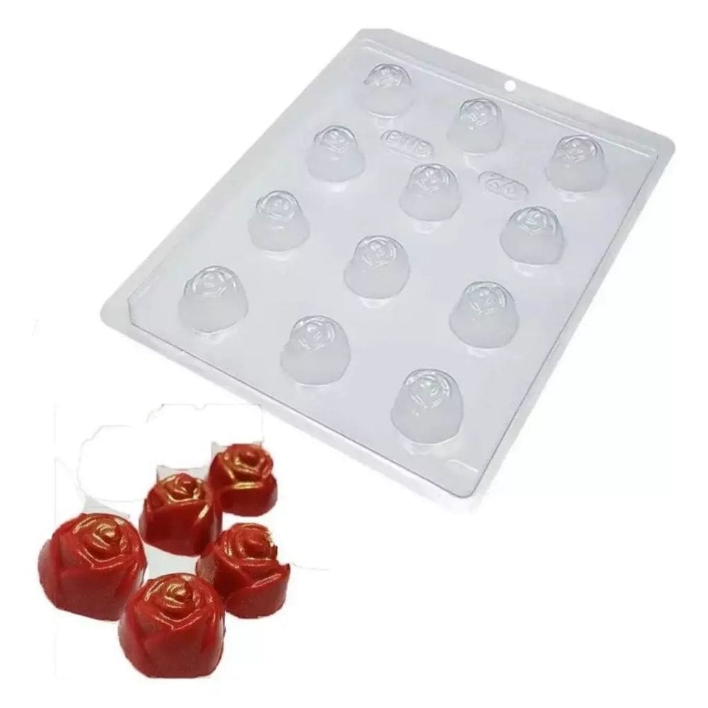 Kit 4 Formas Simples Bombom Rosa 12g em Acetato Cód 24 (a7) BWB - Para Bombom e Doces de Chocolate