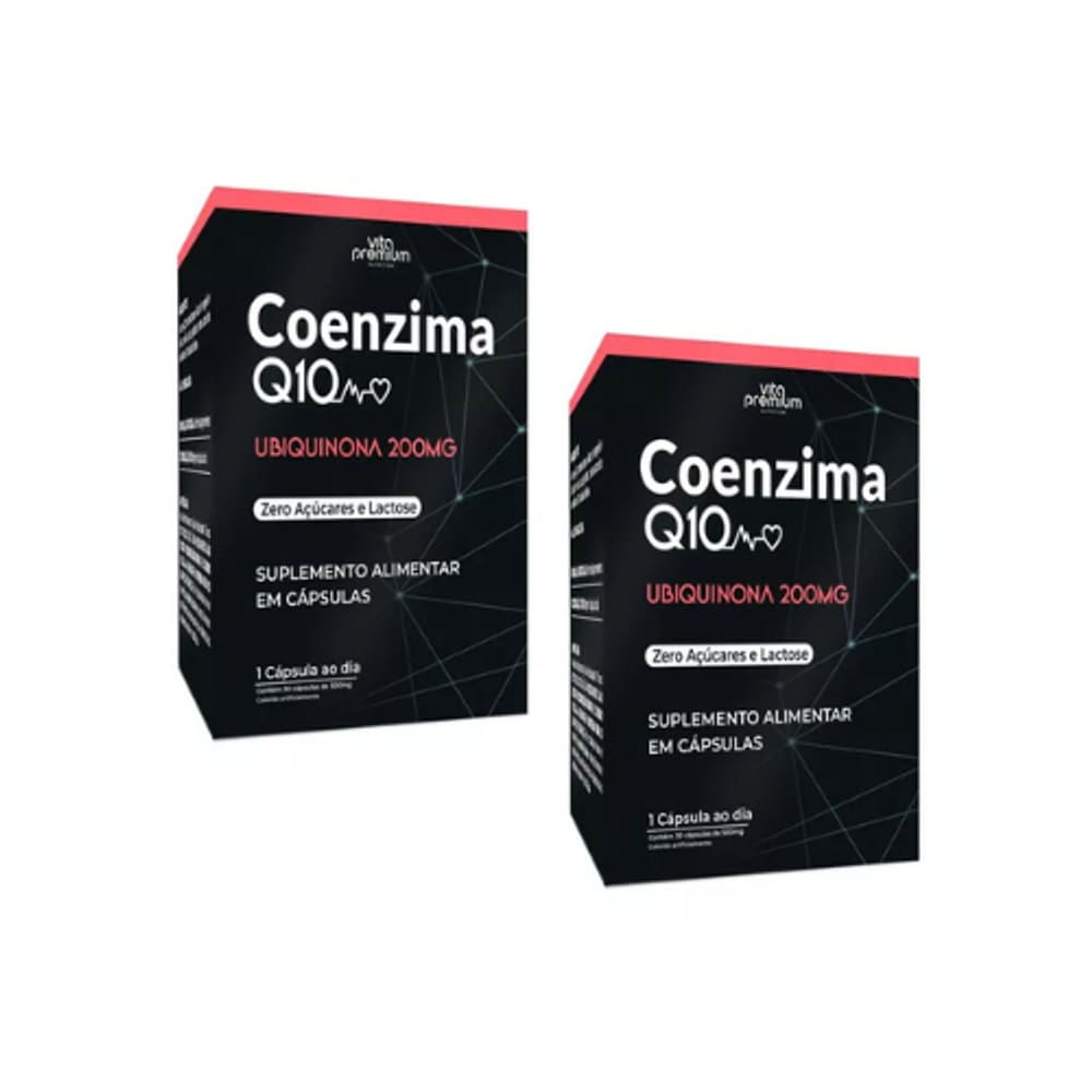 Kit 2 Coenzima Q10 200mg 30cps Zero Açúcar Vita Premium