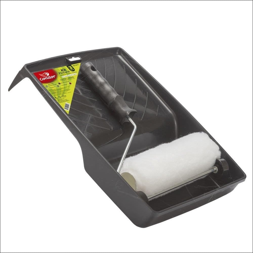 Kit Condor Pintura 3 Peças Rolo Sintético/Suporte/Bandeja