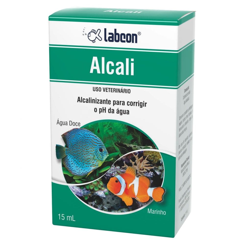 Condicionador de Água Alcali Labcon Elevador de ph da água aquário Alcalinizante 15ml