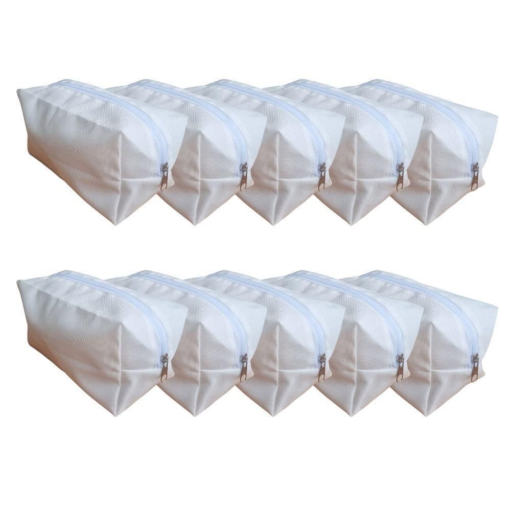 Kit 10 Necessaire Branca Nylon300 Ideal Sublimação Branco