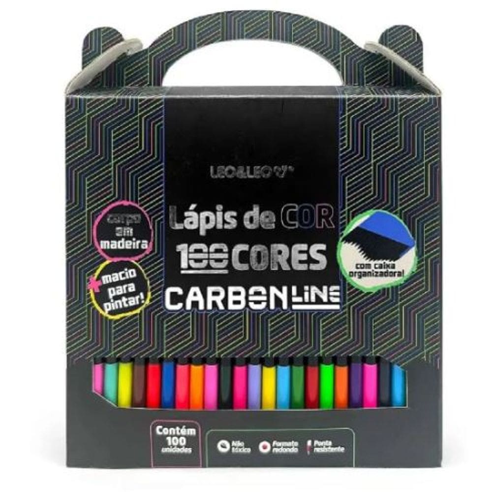 Lápis de Cor Carbon Line 100 Cores - Leo&Leao