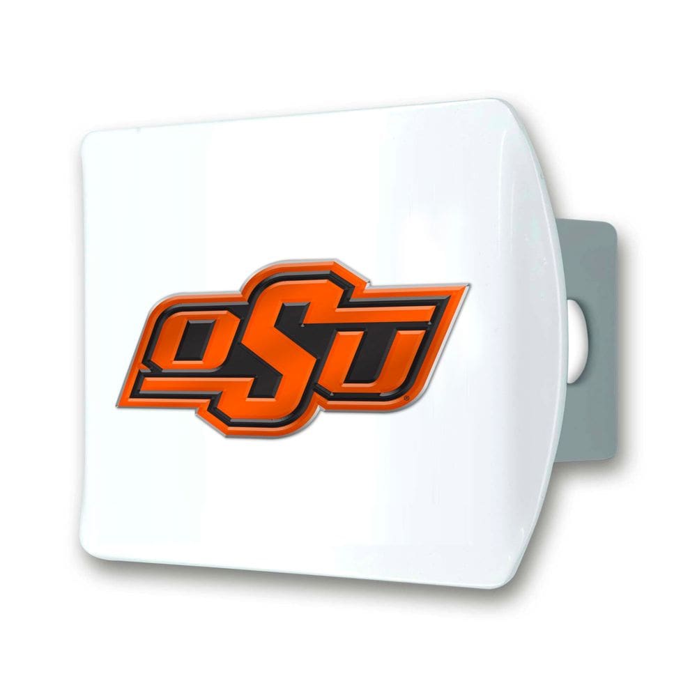 Tampa de engate FANMATS 43638 Oklahoma State University branca