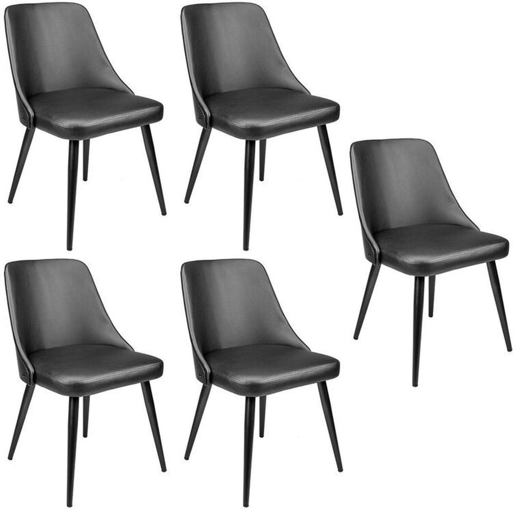 Kit com 5 Cadeiras para Sala de Jantar Bárbara Preto