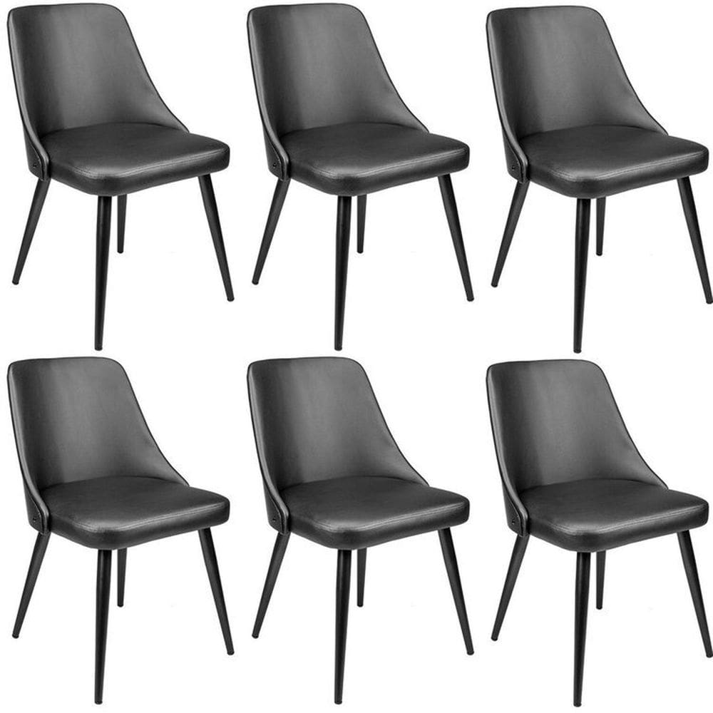 Kit com 6 Cadeiras para Sala de Jantar Bárbara Preto