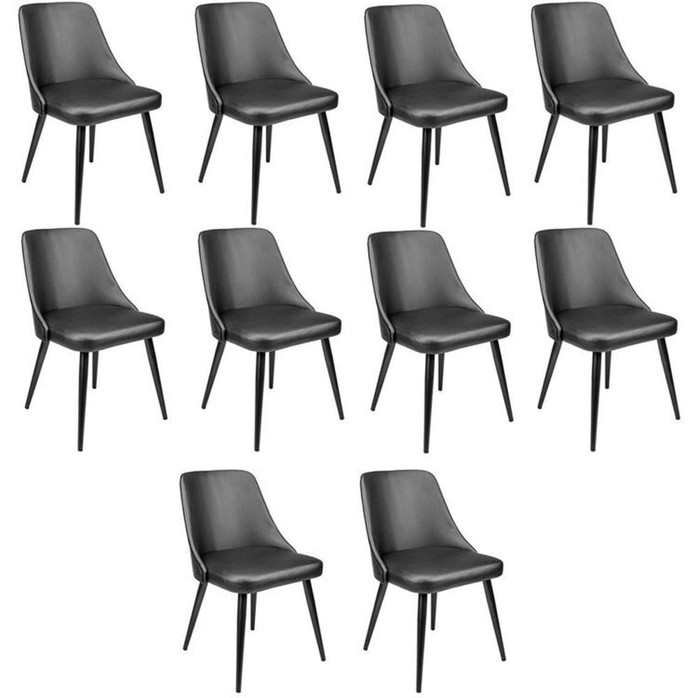 Kit com 10 Cadeiras para Sala de Jantar Bárbara Preto