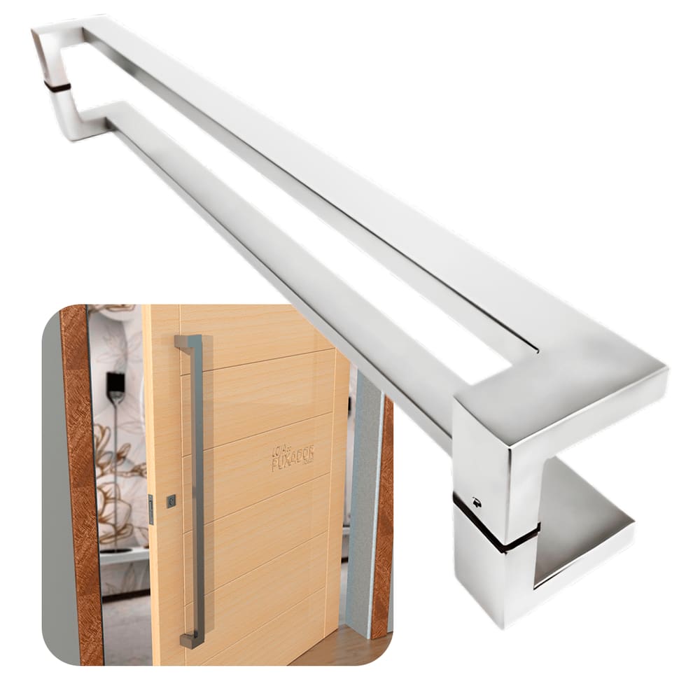 Puxador Portas Duplo Aço Inox Escovado Grécia 1,50 m para portas: pivotantes/madeira/vidro temperado/porta alumínio e portões