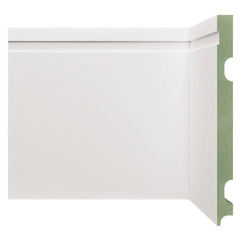 Kit com 5 Barras Rodapé Mdf 2002 Resistente a Umidade Moldufama 15mmx20cm 12m Branco