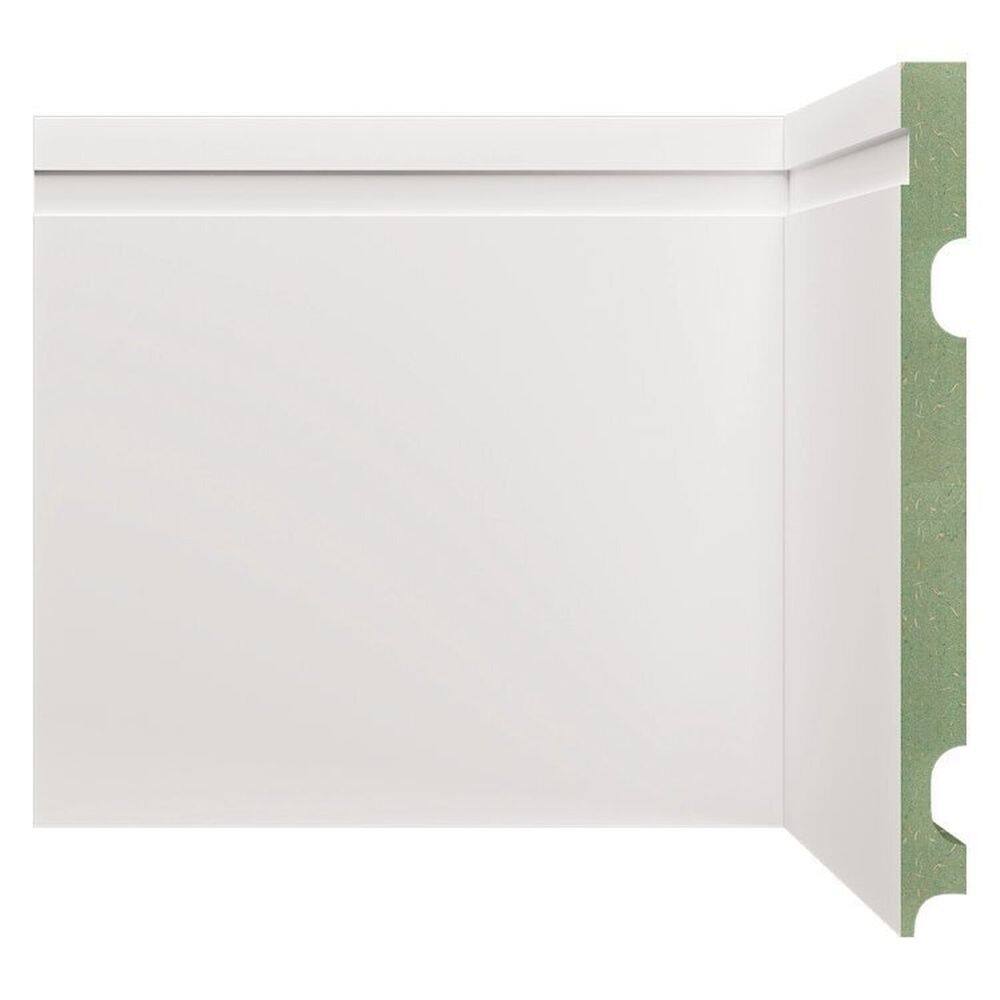 Kit com 3 Barras Rodapé Mdf 2002 Resistente a Umidade Moldufama 15mmx20cm 7,2m Branco
