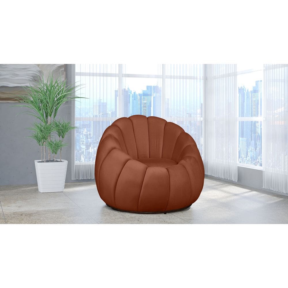 Poltrona Decorativa Concha Veludo Terracota - Londrilar