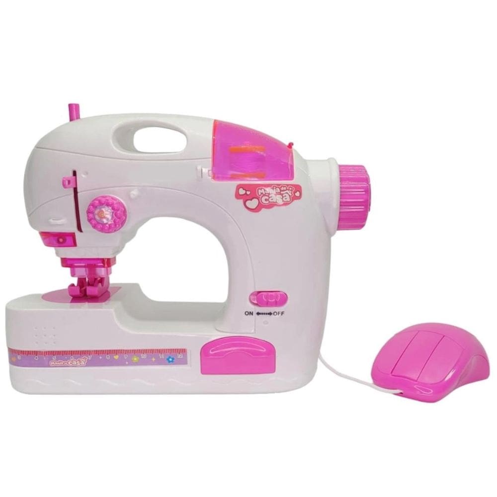 Maquina Costura De Verdade Mini Atelie Infantil Rosa Dm Toys