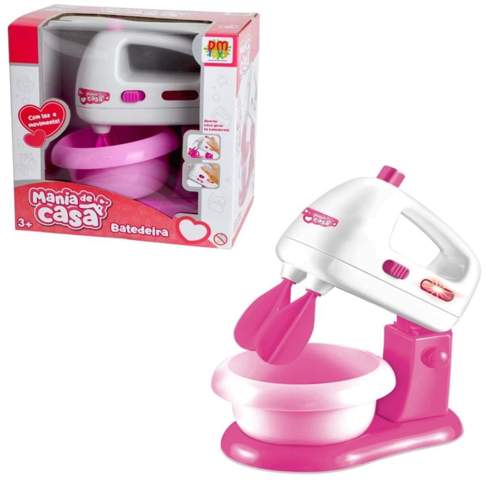 Mini Batedeira De Brinquedo Cozinha Infantil Menina Rosa