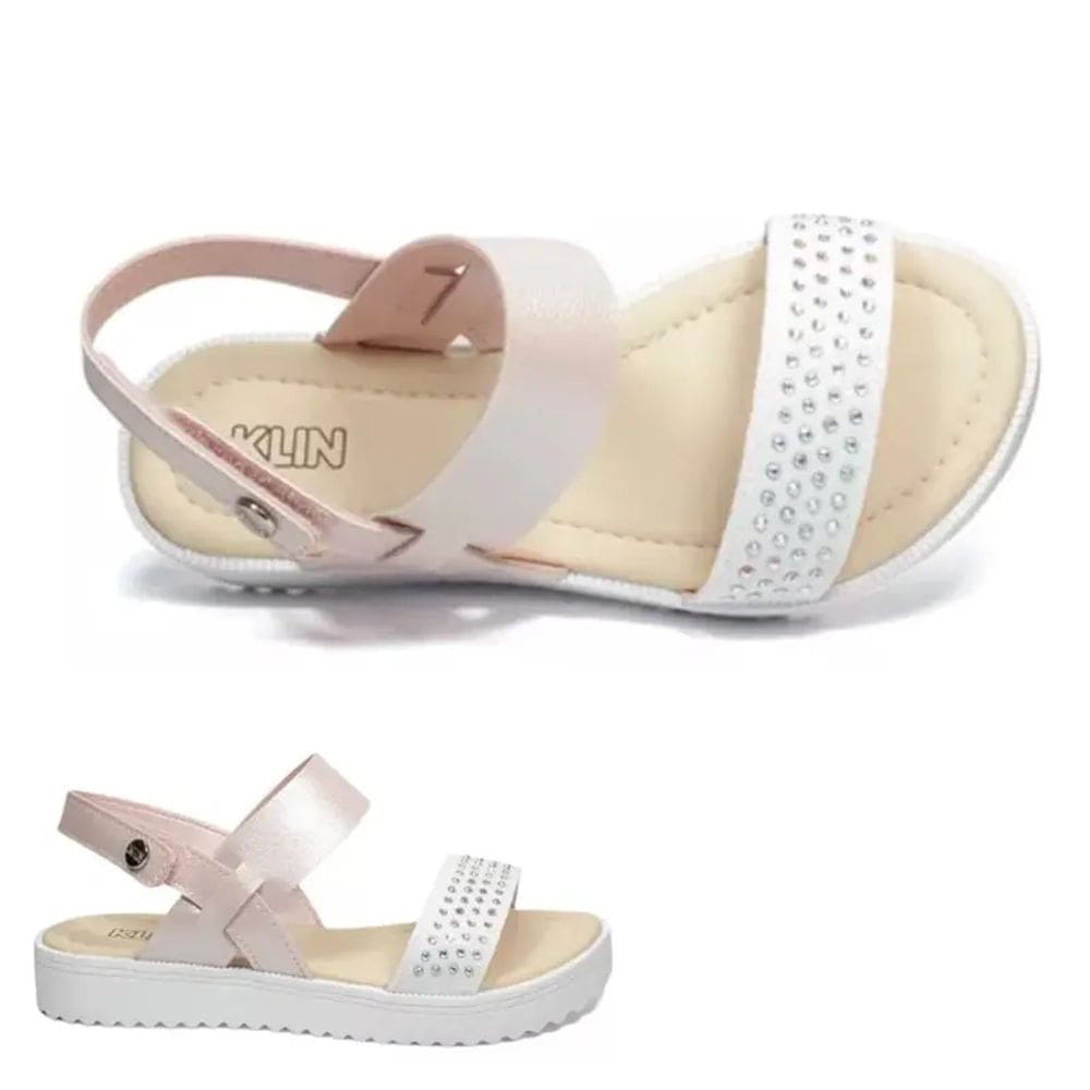 Sandália Lola com strass e brilho Klin