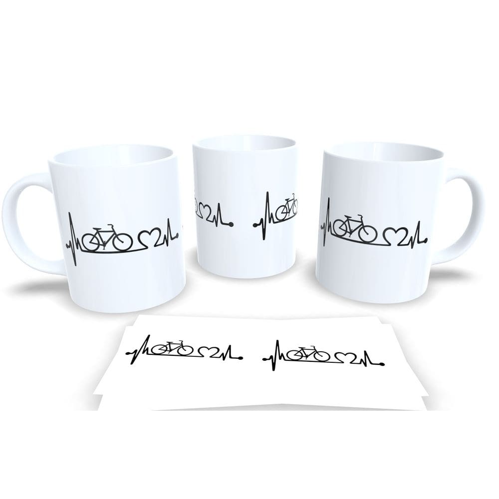 Caneca de Porcelana Branca Personalizada Coleção Ciclismo