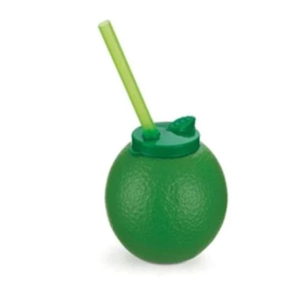 Copo Limoneto Caçulinha com Canudo 300ml 5 unidades - Tema Fruta Limão