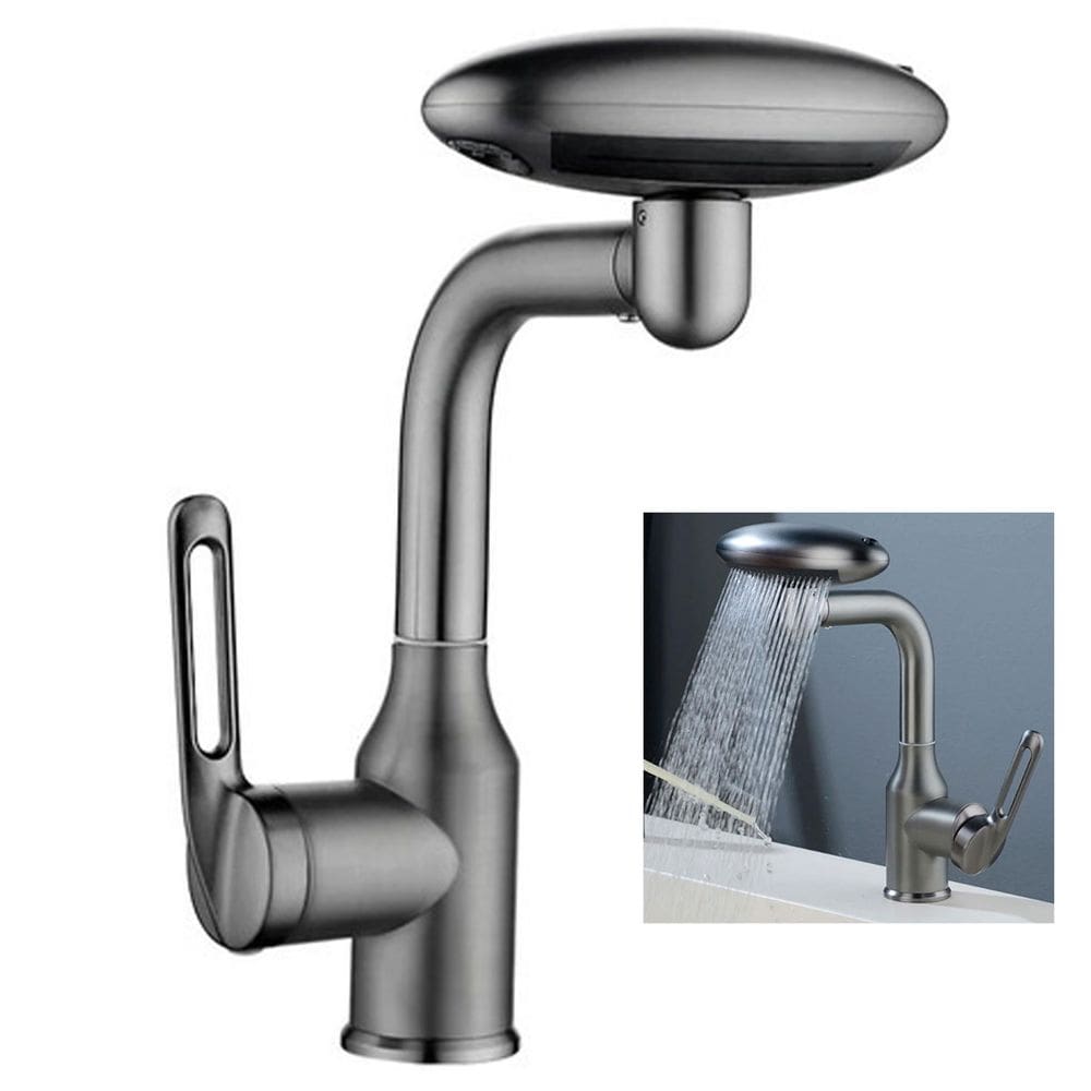 Torneira Monocomando Banheiro Cozinha Quatro Jatos de Agua Rotaçao 360 Graus Cascata Modo Bolha Cortina de Agua Misturador Quente Fria Moderno