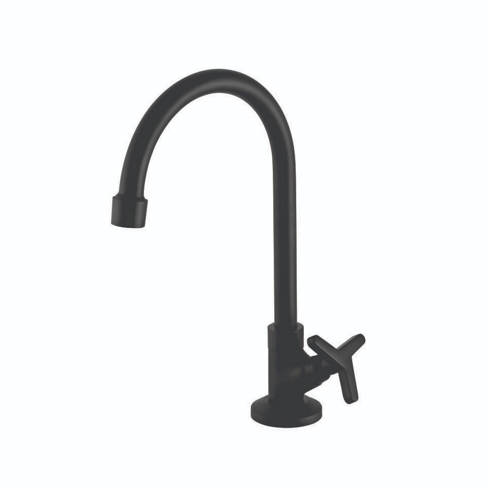 Torneira Lavatorio Bancada Bica Alta 1188 C15 1/4V Preto Matte - Meber