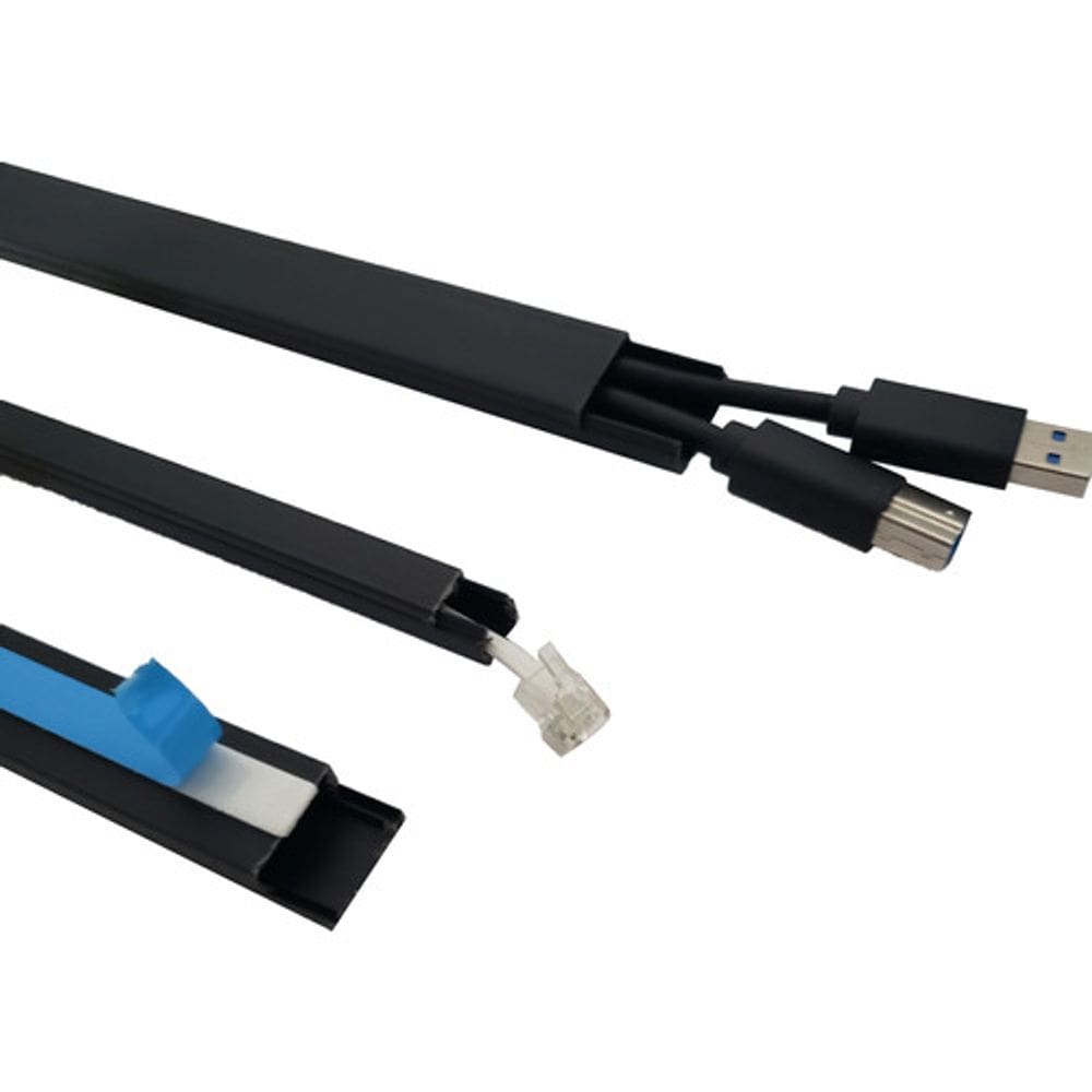 8 Metros Canaleta Preta 20x10mm Protege Cabo Organiza Fio
