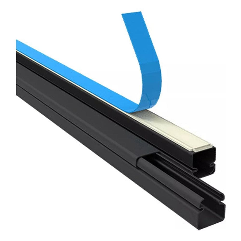 4 Metros Canaleta Preta 10x10mm Fina Fininha Cabo Escond Fio