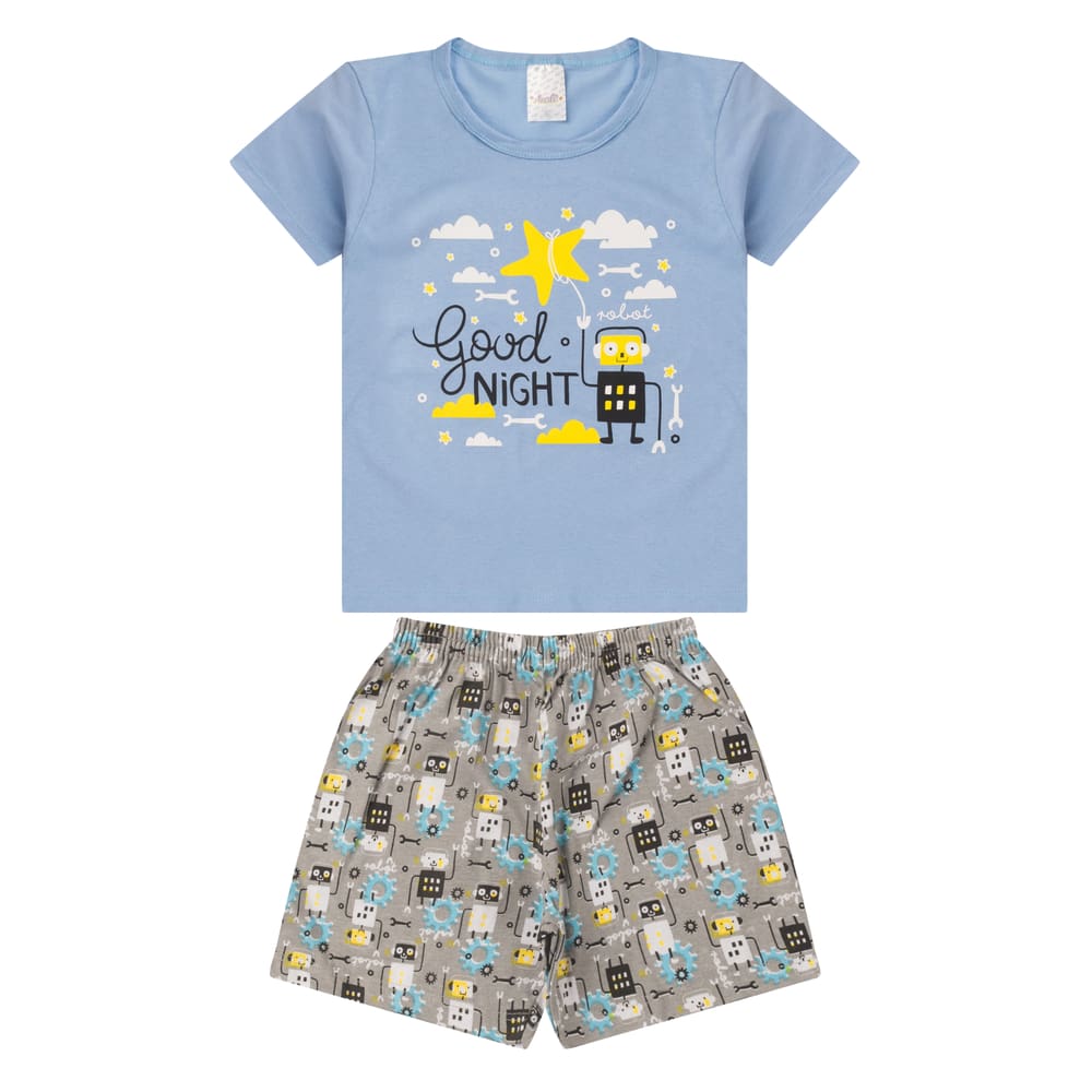Pijama Infantil Menino Verão em Meia Malha Estampado