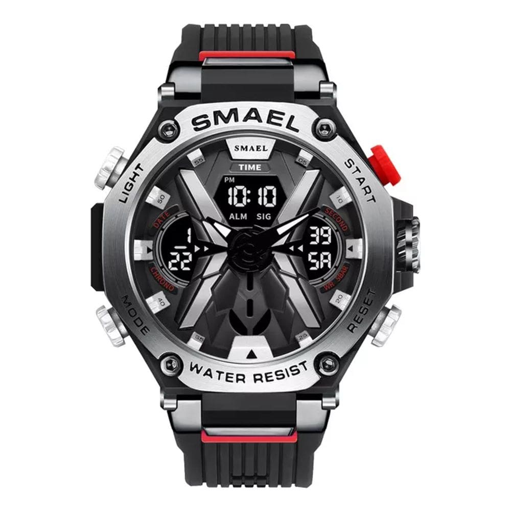 Relógio Smael 8087 Masculino Preto/prata