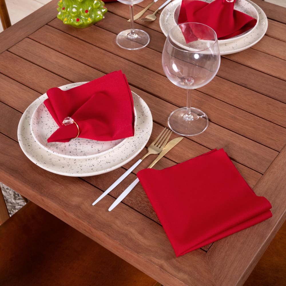 Kit 2 Guardanapos 35cm x 35cm 100%Pol. Oxford Natal Vermelho