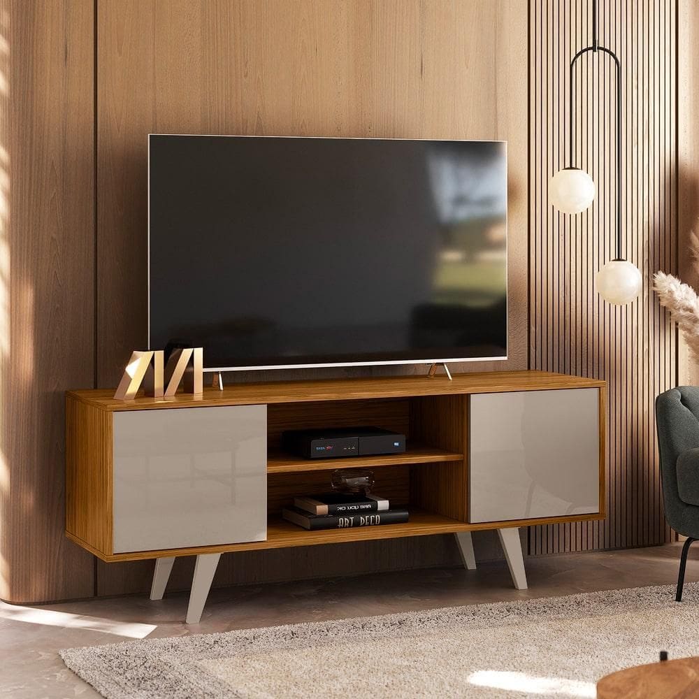 Rack Lisboa Ripado para TV até 55 polegadas - Fend/ Naturale - Madetec