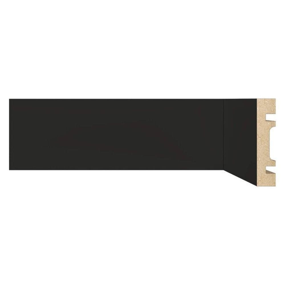 Kit com 30 Barras Rodapé de Mdf 7cm X 15mm X 2,40m Guarnição Lisa Moldufama 702 72m Preto