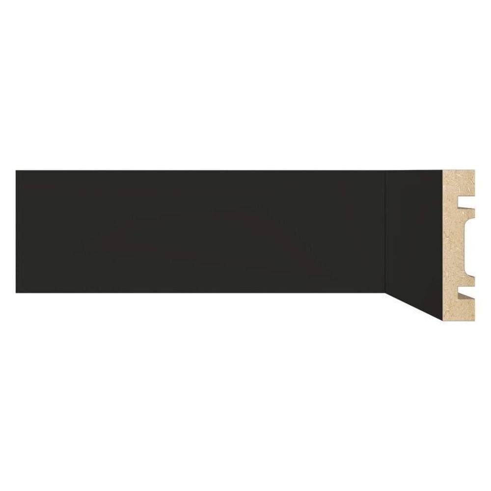 Kit com 20 Barras Rodapé de Mdf 7cm X 15mm X 2,40m Guarnição Lisa Moldufama 702 48m Preto