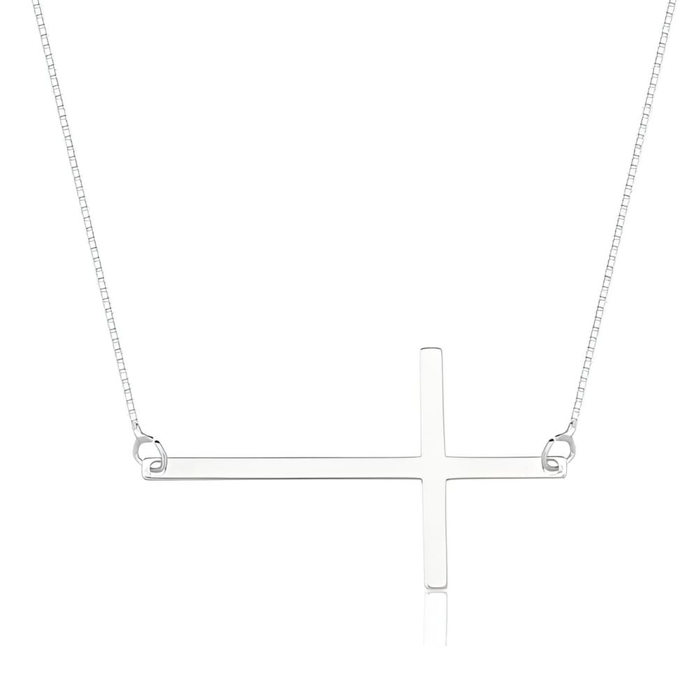 Colar Feminino De Prata 925 Legitima Cruz Chastity Religioso