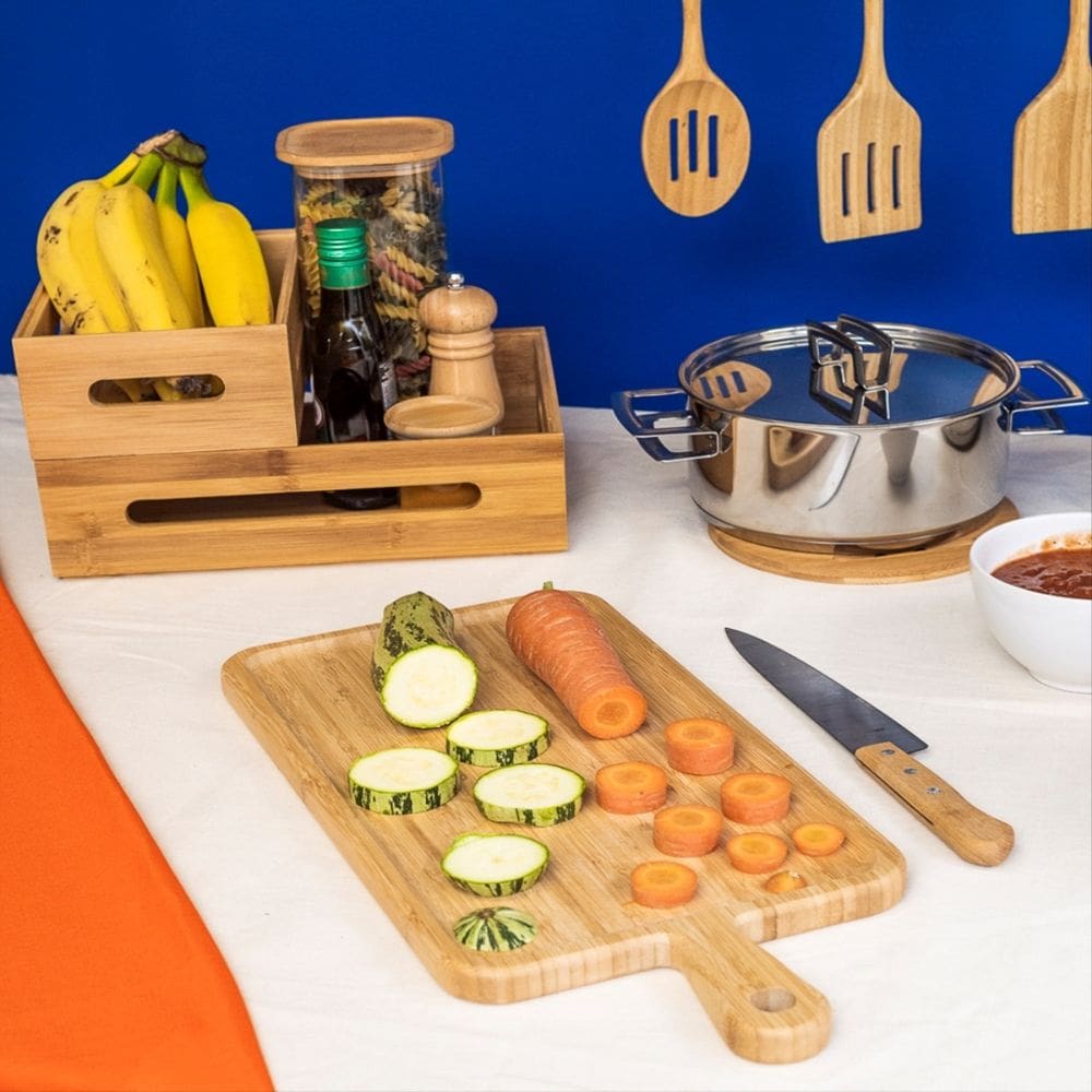 Tábua de Corte de Bambu 49Cm Bbq Grill - Natural