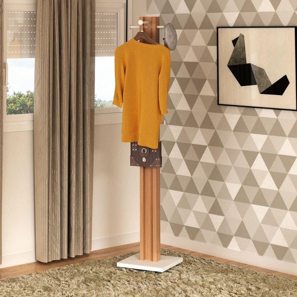 Cabideiro de Chão 38x165cm Amêndoa Tecno Mobili
