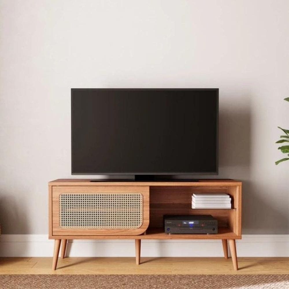 Rack para TV até 55` 1 Porta de Correr 135x62cm 100% MDF Freijó Dalla Costa