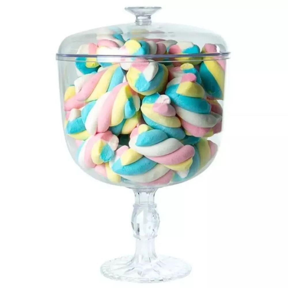 Taça Confeiteiro Acrílico com Tampa Transparente 1,250L (Faça doces lindos e impressione) 5 Peças