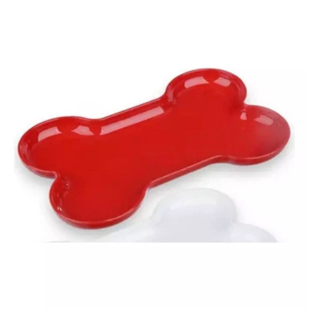 Bandeja e Petisqueira Formato Osso Vermelho (Ideal Para Decoração e Festa) 1 peça