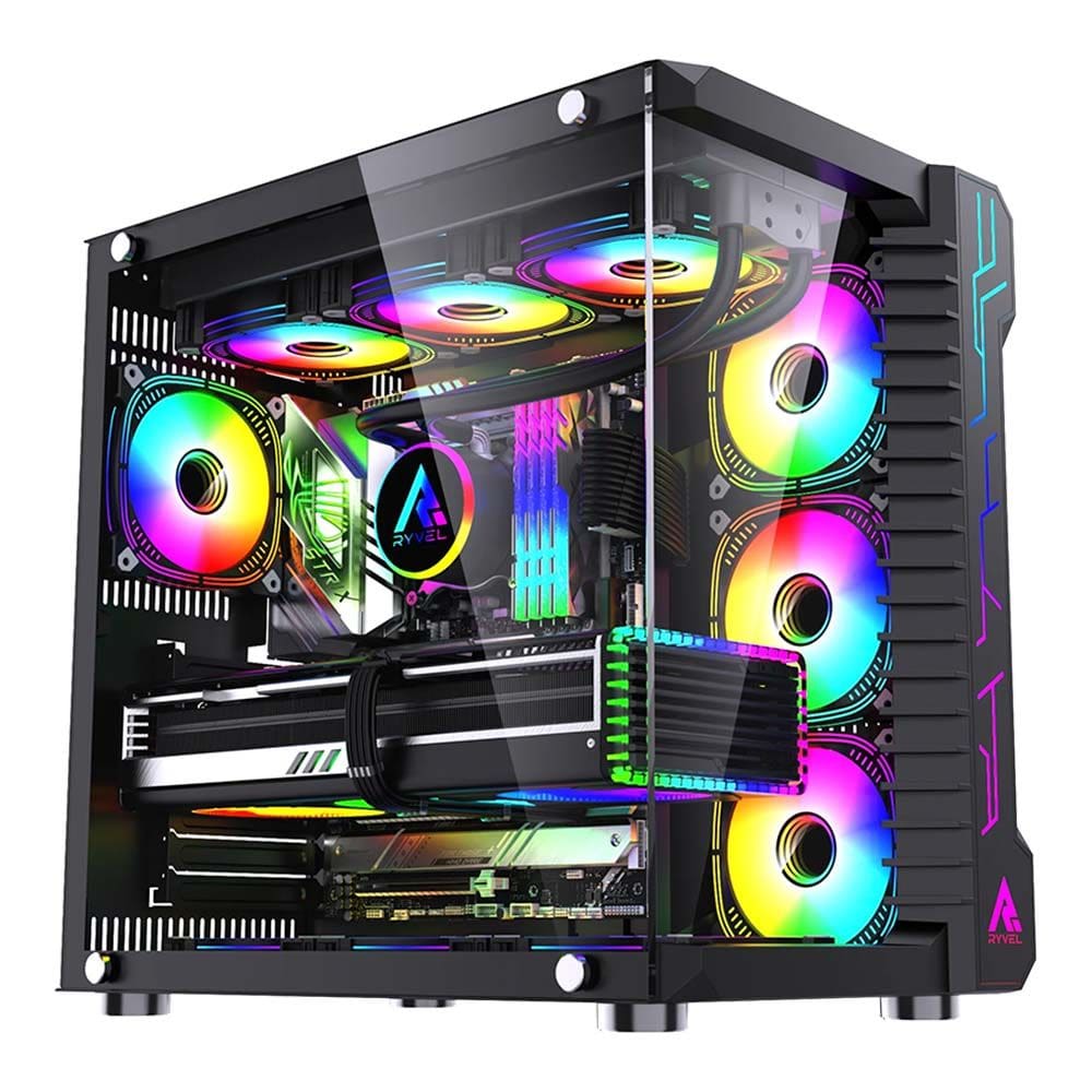 Gabinete Gamer Ryvel Cube Black Ry-Gb-Cb-Bl