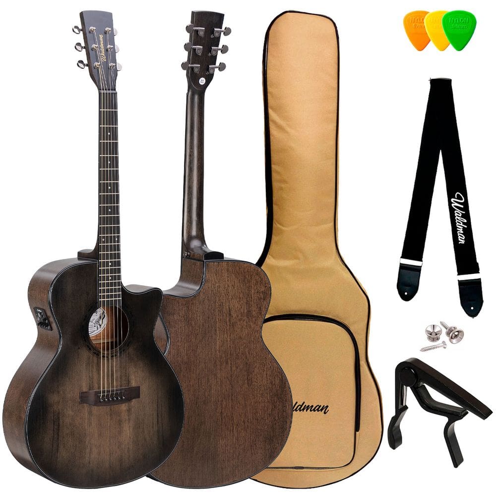 Violão Elétrico Grand Auditorium Waldman Anápolis Sólido Gcex-1141 Bkb