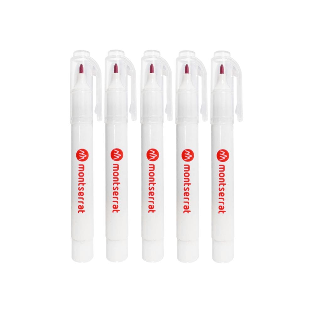 Kit 5 Canetas Mini Marcador de Pele Montserrat Não Estéril de Fácil Remoção para Botox