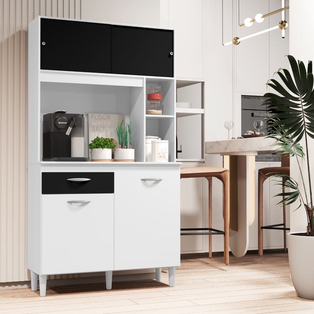 Cozinha Compacta Armário Organizador Duda 90cm Com Gaveta