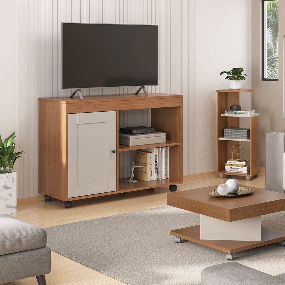 Rack Sala Tv 42" Sampa 2 Nichos Porta e Prateleiras