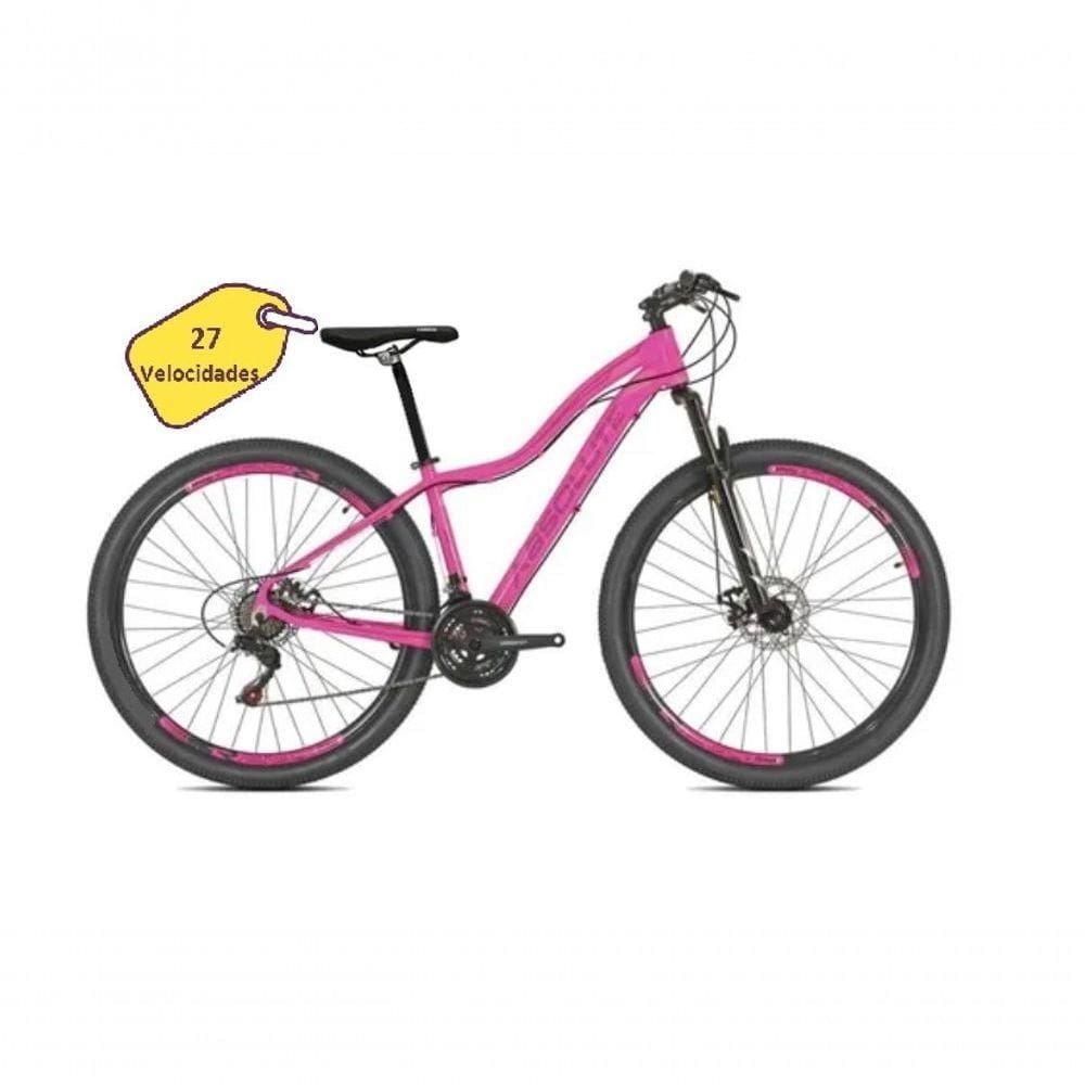 Bicicleta Aro 29 Absolute Hera Alumínio 27v Freio A Disco Mecânico Garfo Com Suspensão - Rosa Tam.15