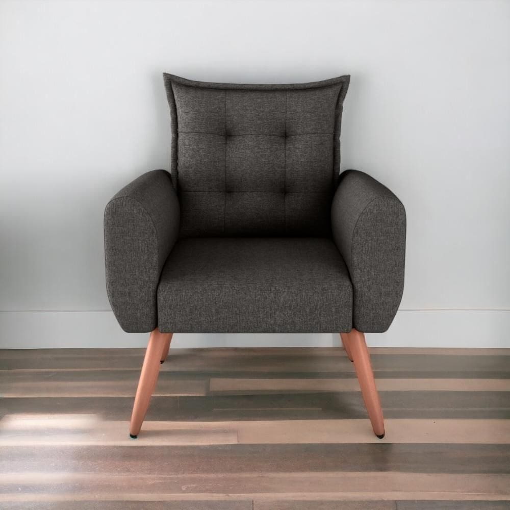 Poltrona Decorativa Alison Linho Chumbo