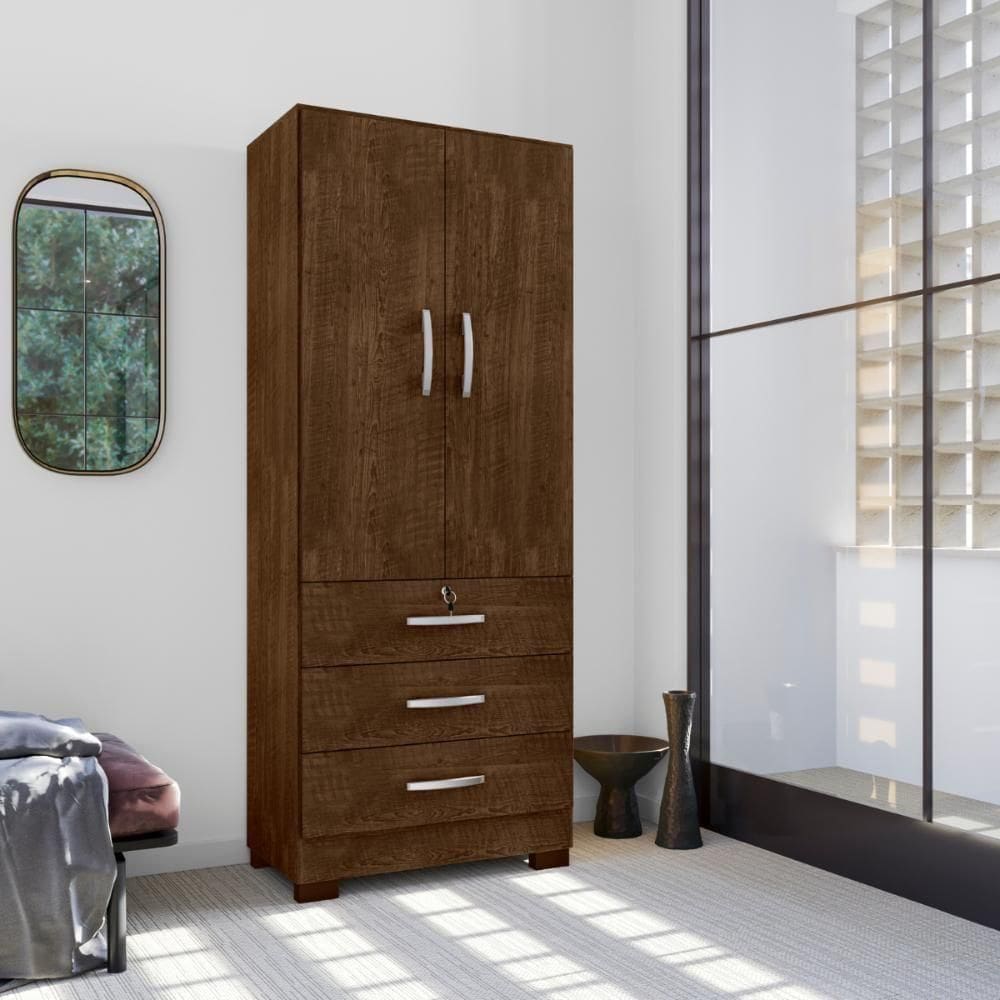 Guarda Roupa 3 Gavetas E 2 Portas Breda Malbec