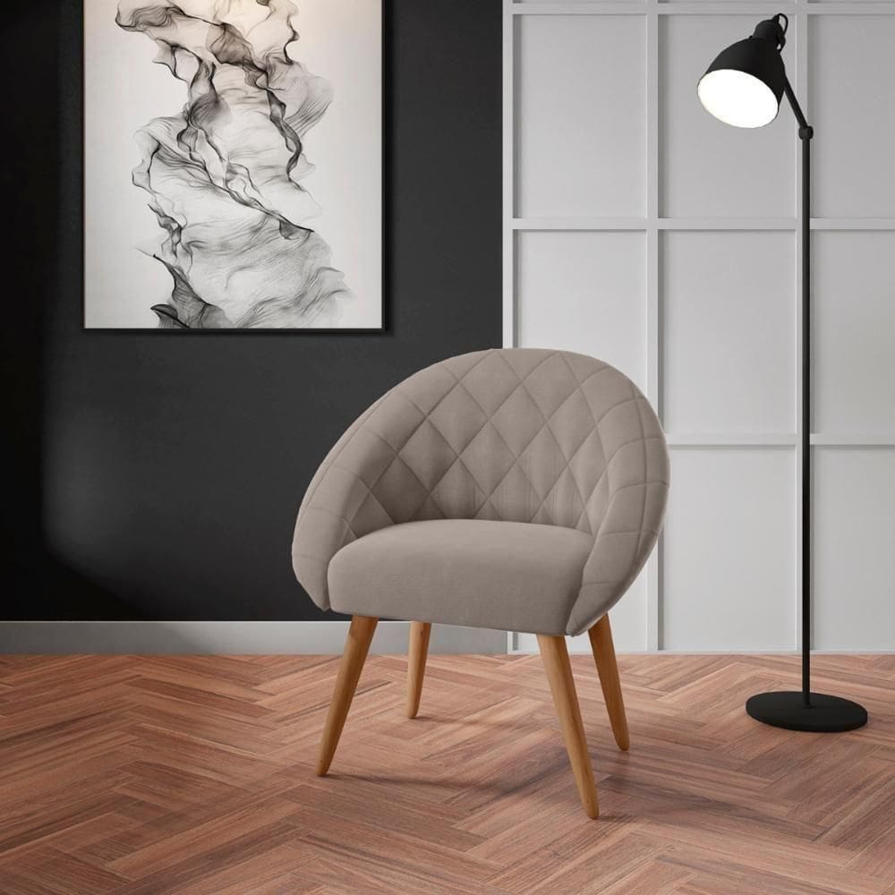 Poltrona Para Sala De Recepção Celina Inca Sépia