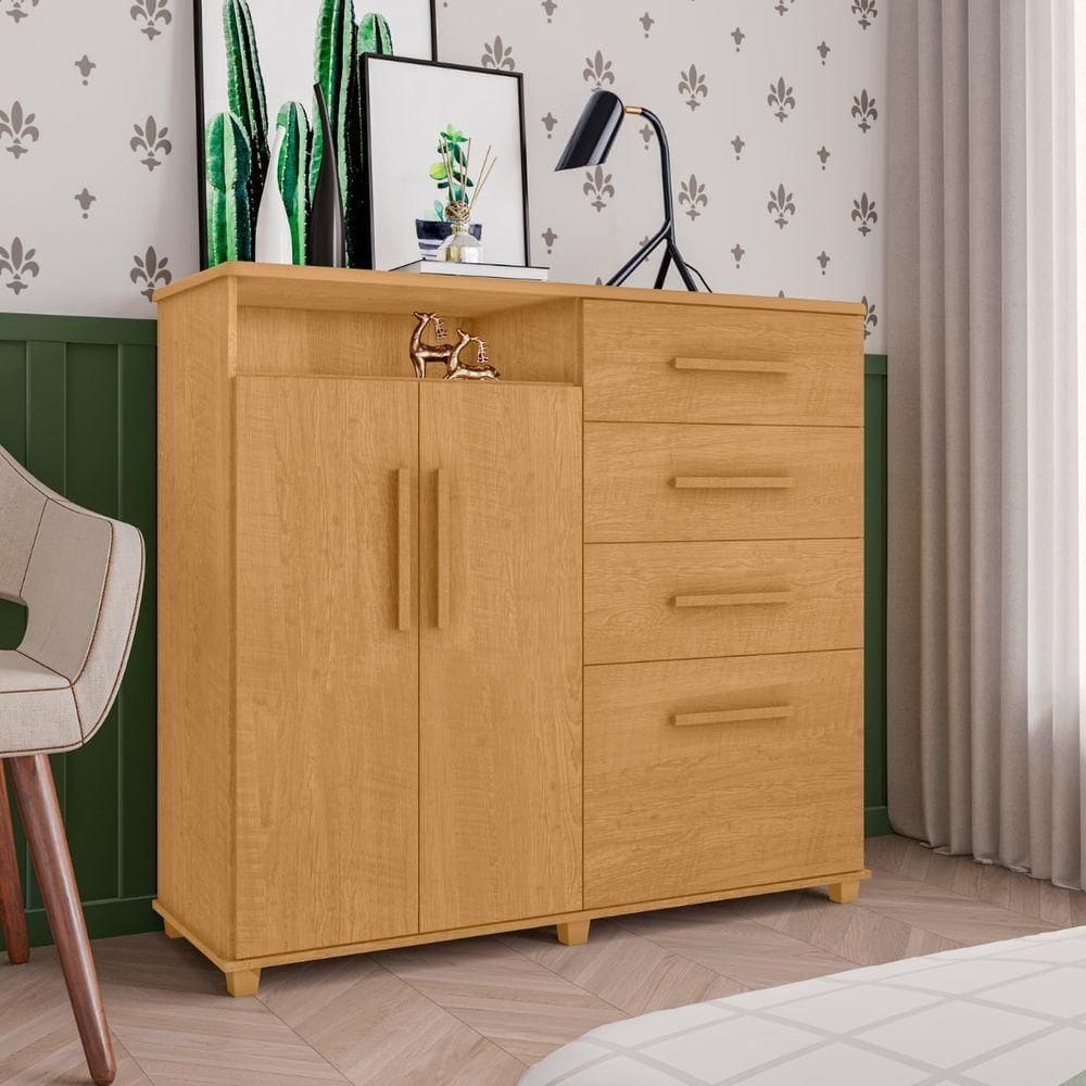 Cômoda Com 2 Portas E 4 Gavetas Seábra Naturalle